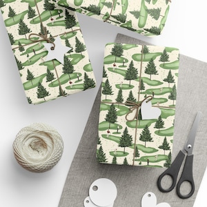 Carta da regalo vintage con campo da golf, design classico verde e bianco