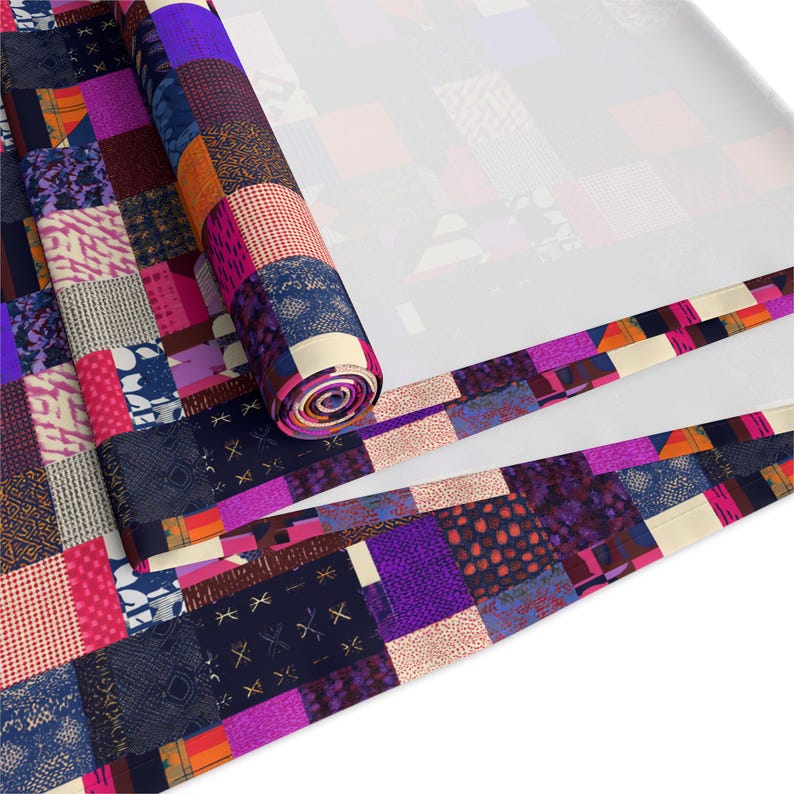 Patchwork Plaid Pattern Table Runner | Cotton Poly image 13