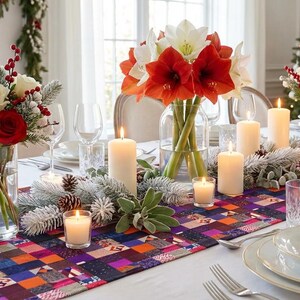 Patchwork Plaid Pattern Table Runner | Cotton Poly image 15