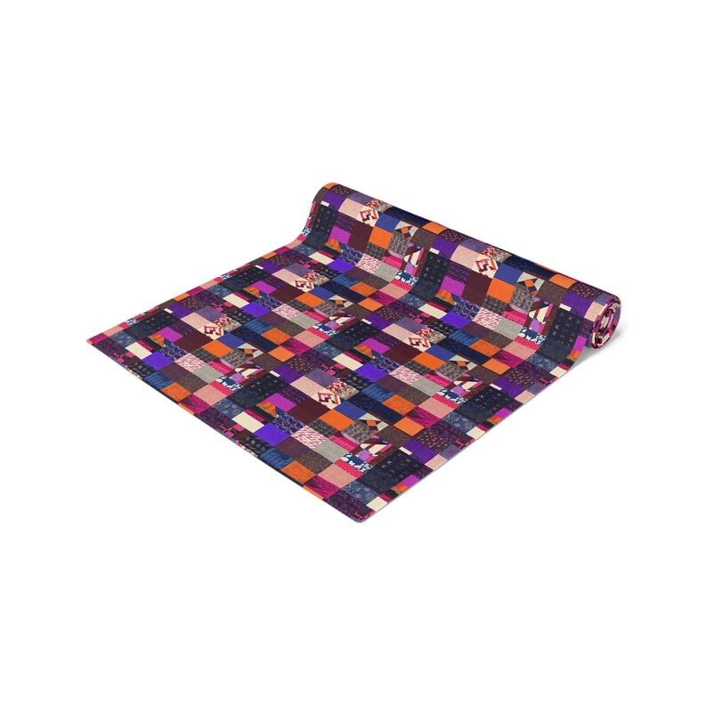 Patchwork Plaid Pattern Table Runner | Cotton Poly image 9