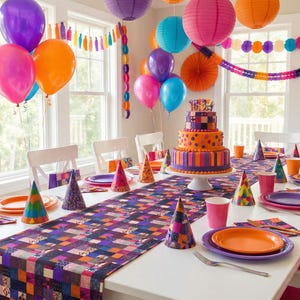 Patchwork Plaid Pattern Table Runner | Cotton Poly image 4