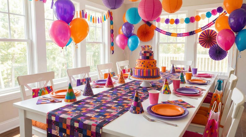 Patchwork Plaid Pattern Table Runner | Cotton Poly image 4