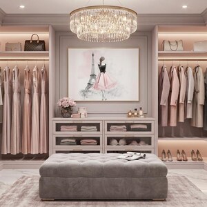 Elegant Parisian Chic Wall Art Woman in Dress by Eiffel Tower Fashion Illustration Canvas Print image 9