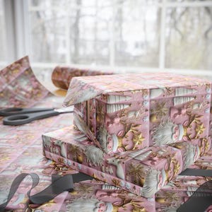 Pink and Gold Christmas Wrapping Paper Modern Festive Gift Wrap image 7