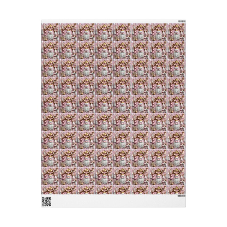Pink and Gold Christmas Wrapping Paper Modern Festive Gift Wrap image 2