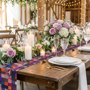 Patchwork Plaid Pattern Table Runner | Cotton Poly image 6