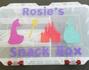 Customized Snack Box Princess Themed | Personalized Snackle Box | Custom Name Box