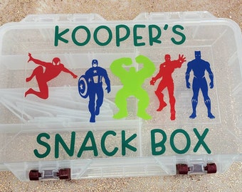 Customized Snack Box Avengers Superhero | Personalized Snackle Box | Custom Name Box