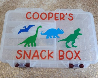 Dino Customized Snack Box | Dinosaurs Themed Personalized Snackle Box | Custom Name Box