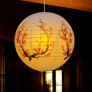 Lanterna di carta giapponese appesa a forma di fiore di ciliegio, lampada da notte a sfera, paralume in carta, luce per decorazioni per la casa, luci sospese per la camera da letto e decorazioni per feste