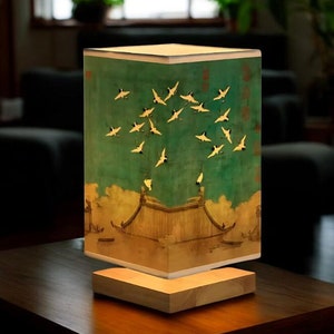 Lampada da tavolo giapponese Lanterna Luce notturna Lanterna di carta Lanterna decorativa Luce da comodino o decorazione per la casa Lanterna cinese Tavolo laterale Luce da scrivania