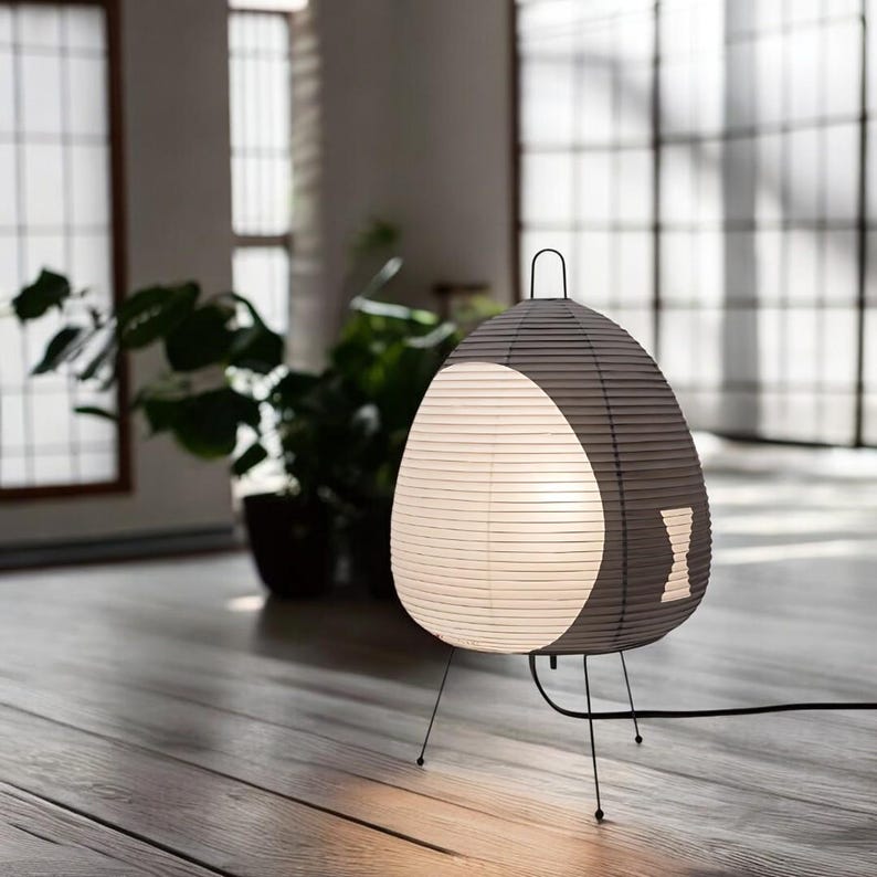 Japanese Akari Noguchi Rice Paper Table Lamp Wabi Sabi Style Artistic ...