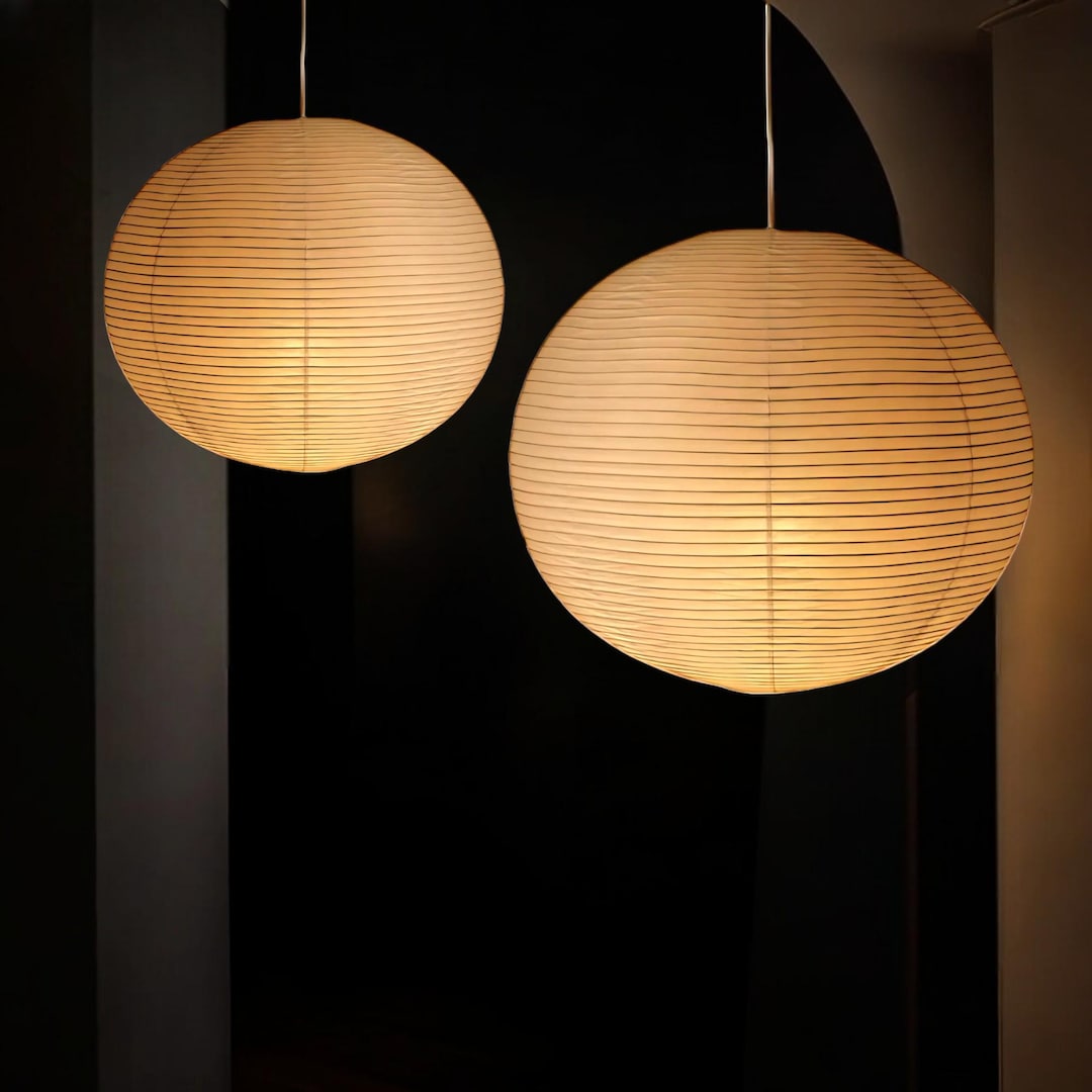 Hanging Paper Lamp Japanese Pendant Light Handmade Japanese Rice Paper ...