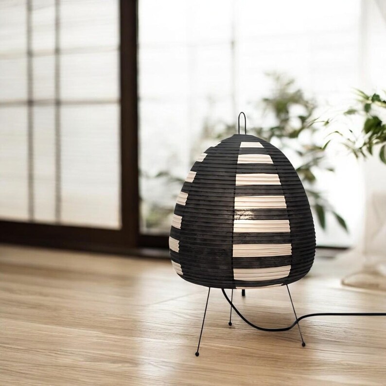 Japanese Akari Noguchi Rice Paper Table Lamp Wabi Sabi Style Artistic ...
