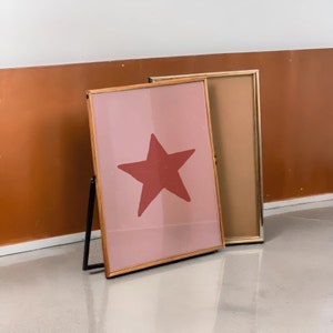 Retro handgetekende stermuurkunst | Digitale download afdrukbaar | Minimalistische vintage sterrenprint | Trendy esthetisch decor voor moderne interieurs