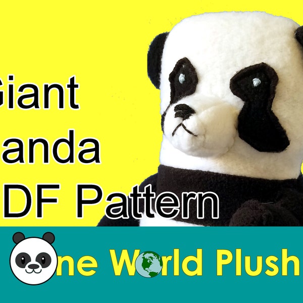 Giant Panda Stuffed Animal Plush PDF sewing pattern endangered species charity donation world wildlife fund low carbon footprint
