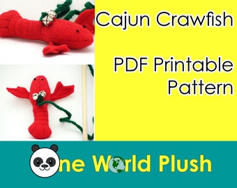 Cajun Crawfish PDF Printable Sewing Pattern Letter and A4 sizes