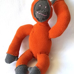 Sumatran Orangutan Stuffed Animal Plush Sewing Pattern ape monkey low carbon footprint world wildlife fund charity donation image 10