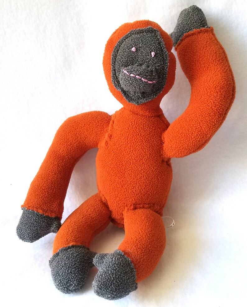 Sumatran Orangutan Stuffed Animal Plush Sewing Pattern ape monkey low carbon footprint world wildlife fund charity donation image 10