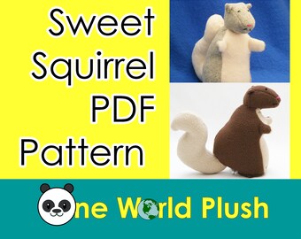 Stuffed Squirrel Sewing PDF Pattern donation to WWF