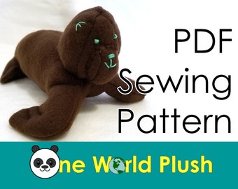 Steller Seal Lion PDF Sewing Pattern Printable Stuffed Animal Plush Endangered Species