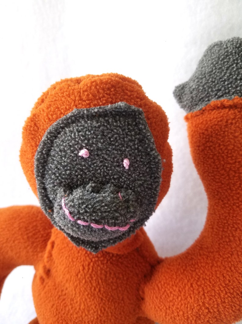 Sumatran Orangutan Stuffed Animal Plush Sewing Pattern ape monkey low carbon footprint world wildlife fund charity donation image 3