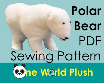 Stuffed Polar Bear Endangered Species PDF Sewing Pattern Plush Animal charity World Wildlife Fund