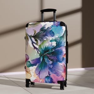 Carry On Luggage, Matching Luggage, Rolling Luggage, Blue Suitcase, Floral Luggage, Carry-on Luggage, Suitcase, Cabin Luggage, Suitcase