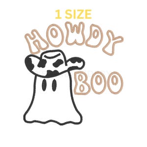 Howdy Boo Cowboy Ghost Embroidery Design | Trendy Halloween Machine Embroidery | Western Ghost Embroidery Design | Funny Emnbroidery Design