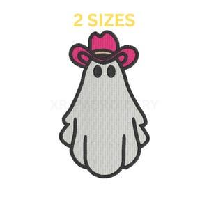 Cowboy Ghost Embroidery Design | Western Ghost Embroidery | Halloween Machine Embroidery File | Spooky Embroidery Design