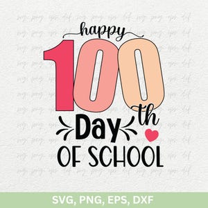 Gelukkige 100e dag van school Shirts Svg, 100e dag van School Design Svg Png, papa en moeders mooie citaten Svg, schoolliefhebber cadeau Svg Png Dxf Eps