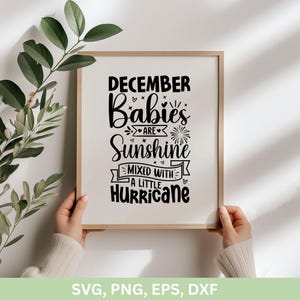 Fille de décembre Svg | Les bébés de décembre sont un mélange de soleil et d'un peu d'ouragan Svg | reines sont nées en décembre | Anniversaire fille png dxf eps