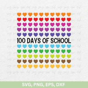 100e dag van school Design Svg Png, 100 dagen van school Shirts Svg Clipart, papa en moeders mooie citaten Svg, schoolliefhebber cadeau Svg Png Dxf Eps