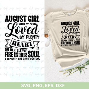 Chica de agosto Svg, Chica de agosto Odiada por muchos Amada por muchos... Svg, Reinas nacen en agosto Svg, Chica de cumpleaños png dxf eps Cumpleaños Mujeres