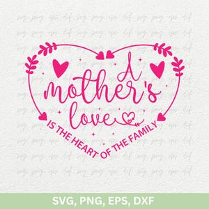 Muttertags-Svg, die Liebe einer Mutter ist das Herz der Familien-Shirts Design-Svg Png, Mutter-Tag-T-Shirt-Svg-png Vektor, Muttertag-Svg Png Eps Dxf