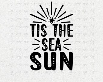 Tis The Sea Sun Svg | Christmas In July Svg | Christmas Svg, Summer Celebration Svg, Summer Vacation Svg, Santa Svg, Cricut File Png Eps Dxf