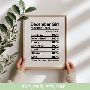 Fille de décembre, valeur nutritive Svg, fille de décembre Svg, les reines sont nées en décembre, anniversaire de fille png dxf eps, anniversaire de femmes chemises Svg png