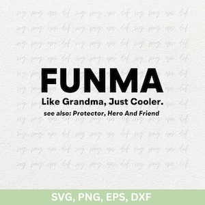 Funma Like Grandma Svg, grootouders dag Svg, gezegende oma Svg, oma Shirt Svg, oma hart Svg, grootouders geschenken, gesneden Png Eps Dxf