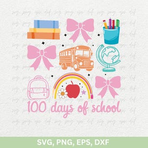 100e dag van school Design Svg Png, 100 dagen van school Shirts Svg Clipart, papa en moeders mooie citaten Svg, schoolliefhebber cadeau Svg Png Dxf Eps