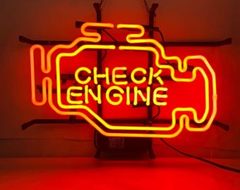 Neon Check Engine Sign