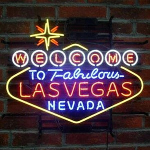 Letrero de neón de bienvenida a Las Vegas
