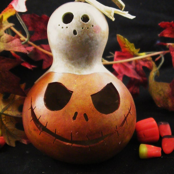Halloween small gourd scary pumpkin and cute ghost lid candy dish decoration