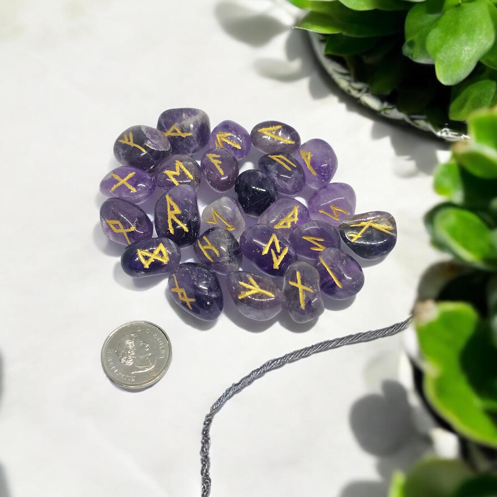 Amethyst Rune Stones Set | 25 Elder Futhark Runes | AAA Grade Crystal ...