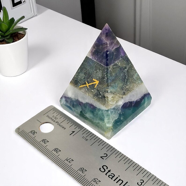 Handmade crystal pyramid for Sagittarius energy