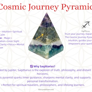 Sagittarius Zodiac Crystal Pyramid with layered stones