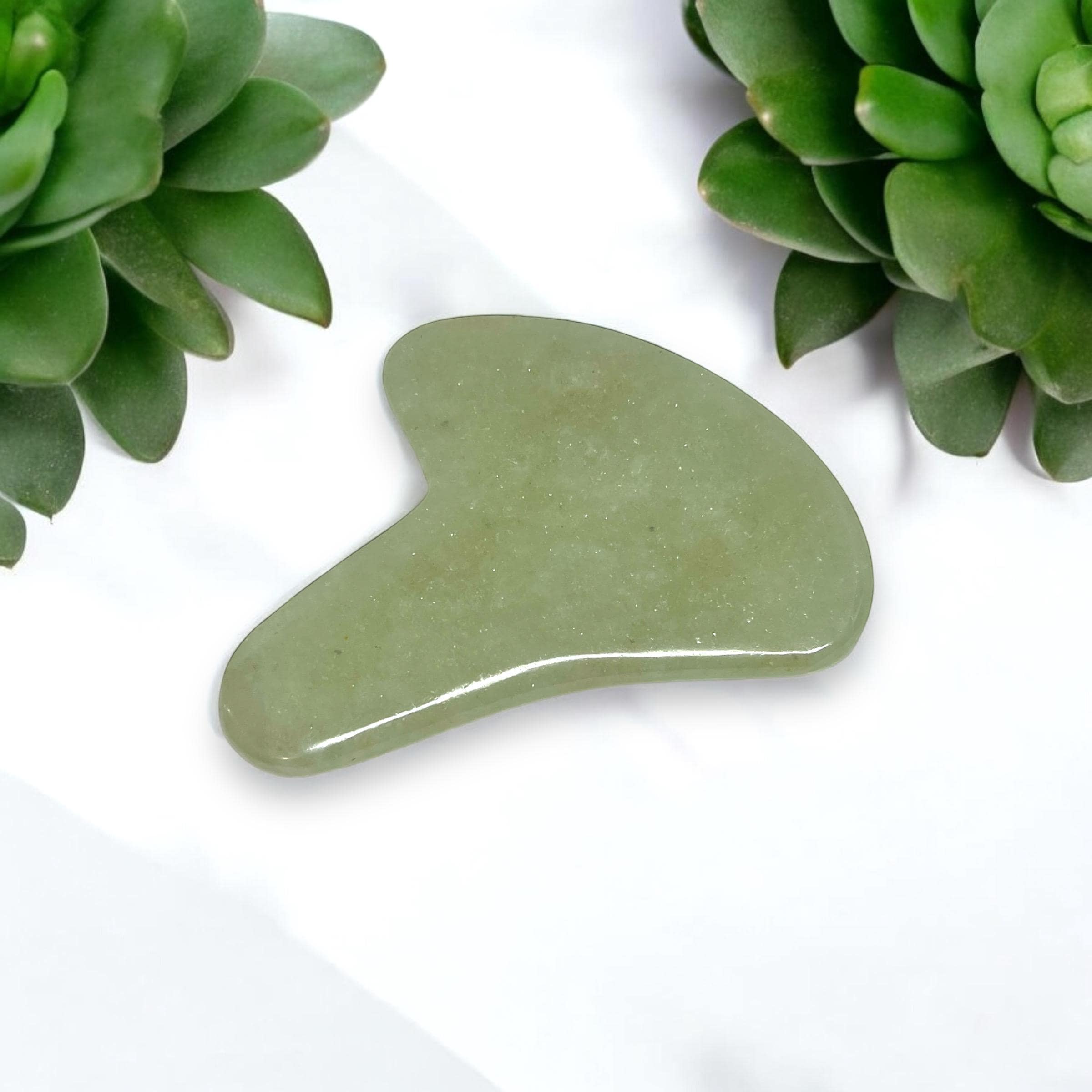Green Aventurine Gua Sha Natural Crystal Facial Massage Tool Prosperity Stone Skincare