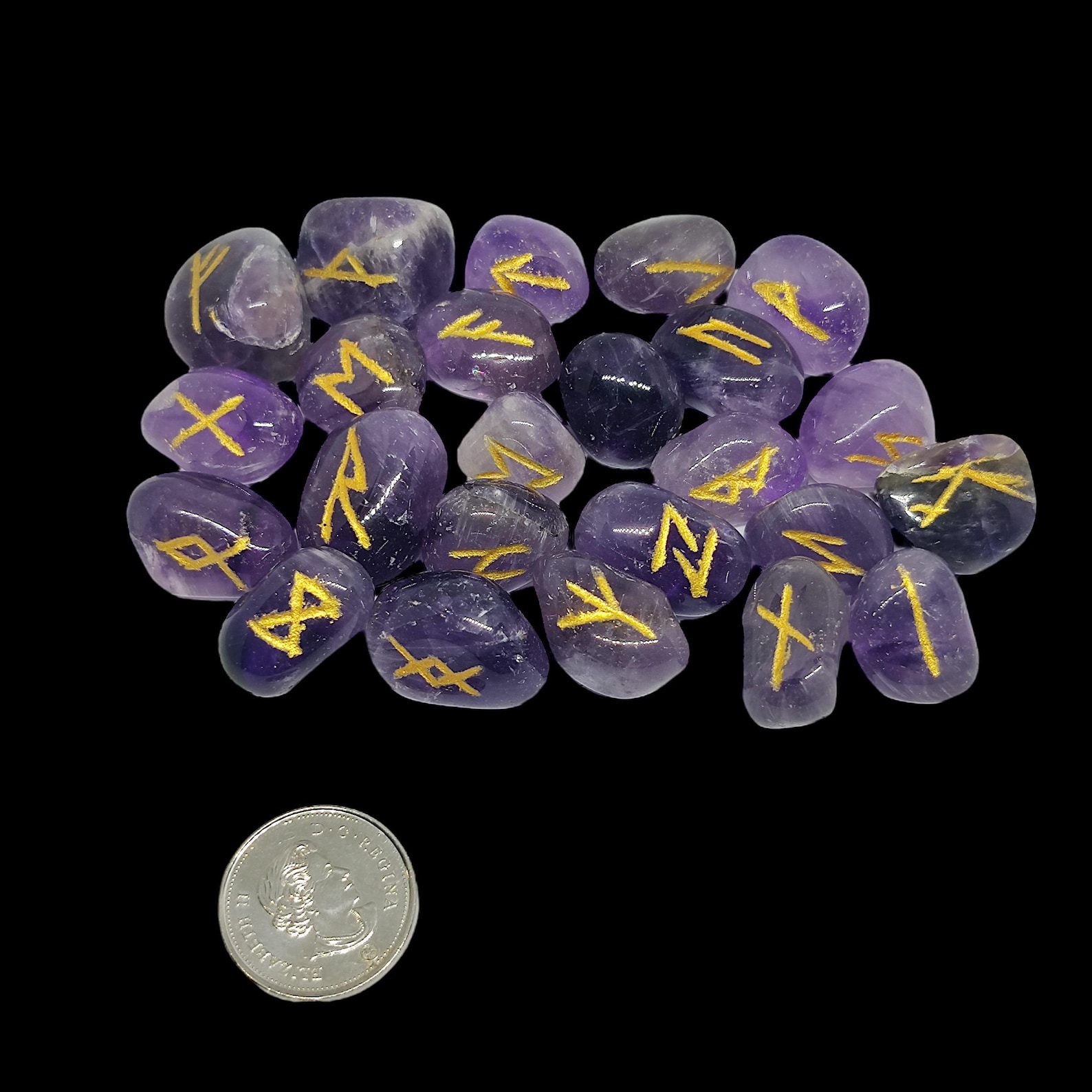 Amethyst Rune Stones Set | 25 Elder Futhark Runes | AAA Grade Crystal ...