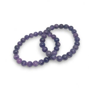 Lepidolith Armband | Natürlicher Stressabbau Kristall | Emotionale Ausgeglichenheit | Verstellbare Stretch-Passform