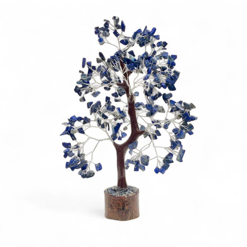 Luxurious Lapis Lazuli gemstone tree showcasing its rich blue color and unique patterns, perfect for enhancing self-awareness.