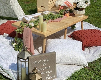 Wooden Table 44-22 ınc Car Picnic Table Folding Handmade Wood Picnic Table Folding Rustic Low Floor Event Table for Weddings, Garden Parties